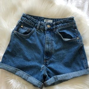 ZARA high-waisted denim shorts